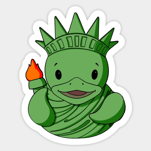 Statue of Liberty Rubber Duck Sticker by Alisha Ober Designs